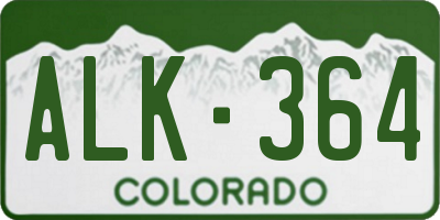 CO license plate ALK364