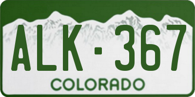 CO license plate ALK367