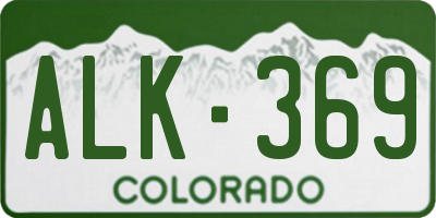 CO license plate ALK369