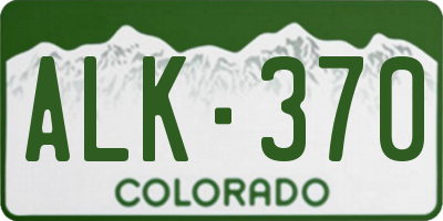 CO license plate ALK370