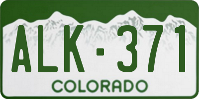 CO license plate ALK371