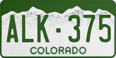 CO license plate ALK375