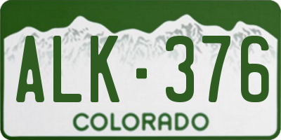 CO license plate ALK376