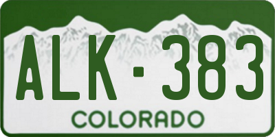 CO license plate ALK383