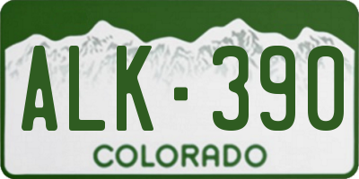 CO license plate ALK390
