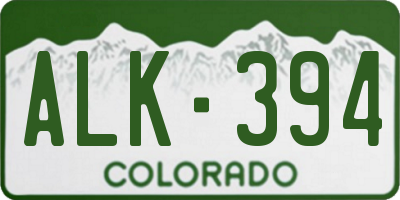 CO license plate ALK394