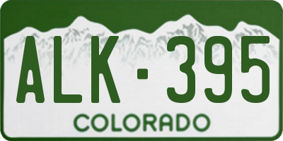 CO license plate ALK395