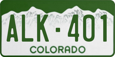 CO license plate ALK401