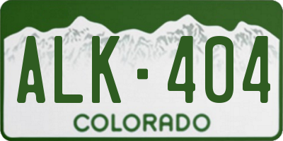 CO license plate ALK404
