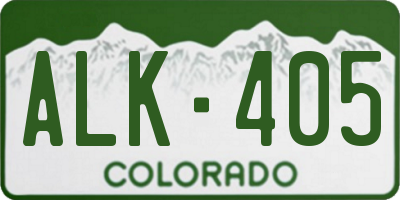 CO license plate ALK405