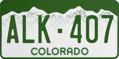 CO license plate ALK407