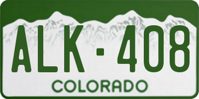 CO license plate ALK408