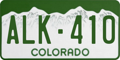 CO license plate ALK410