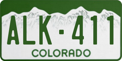 CO license plate ALK411