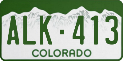 CO license plate ALK413