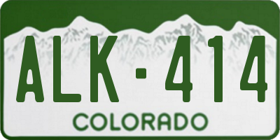 CO license plate ALK414