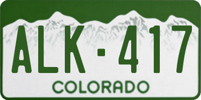 CO license plate ALK417