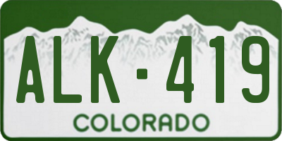 CO license plate ALK419