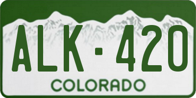 CO license plate ALK420