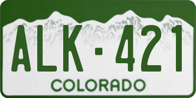 CO license plate ALK421