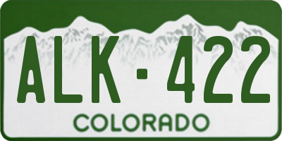 CO license plate ALK422