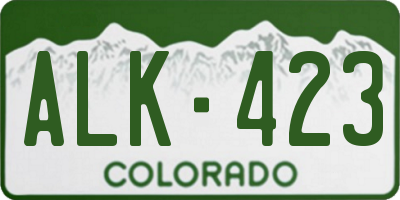 CO license plate ALK423