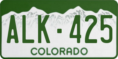 CO license plate ALK425