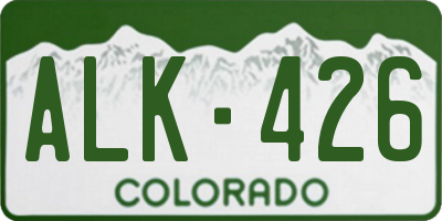 CO license plate ALK426