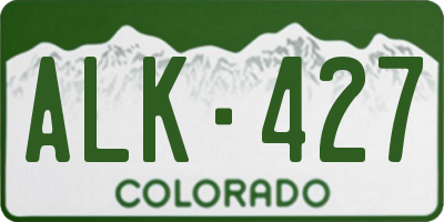 CO license plate ALK427