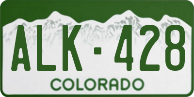 CO license plate ALK428