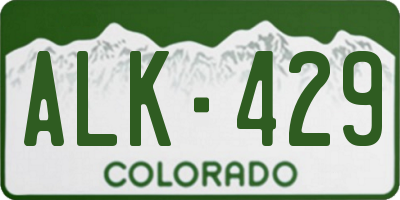 CO license plate ALK429