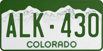 CO license plate ALK430