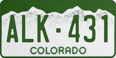 CO license plate ALK431