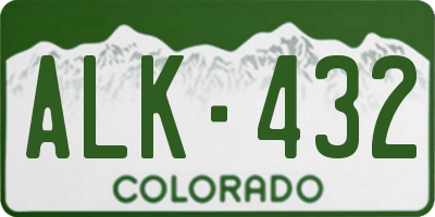 CO license plate ALK432