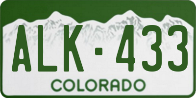 CO license plate ALK433