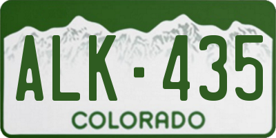 CO license plate ALK435