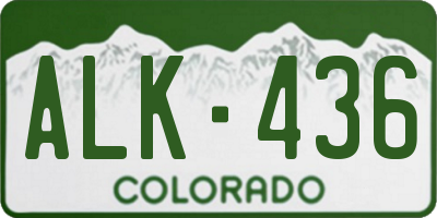 CO license plate ALK436