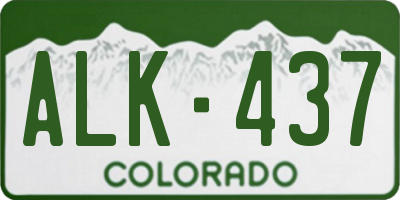 CO license plate ALK437
