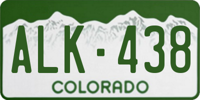 CO license plate ALK438
