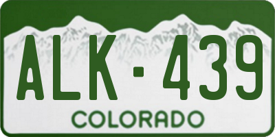 CO license plate ALK439