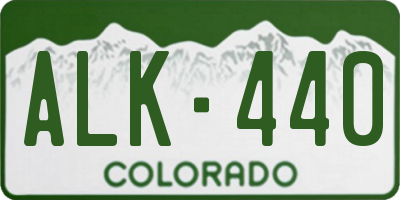 CO license plate ALK440