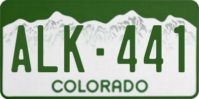 CO license plate ALK441
