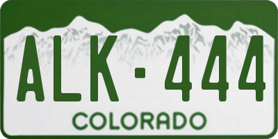 CO license plate ALK444