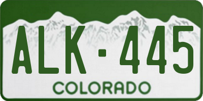 CO license plate ALK445