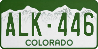 CO license plate ALK446