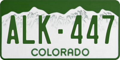 CO license plate ALK447