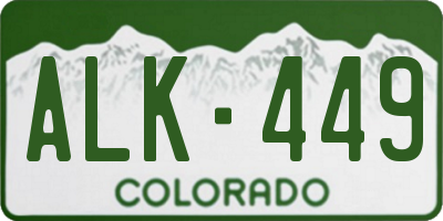 CO license plate ALK449