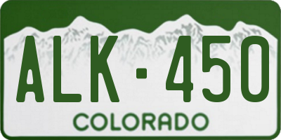 CO license plate ALK450
