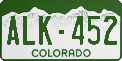 CO license plate ALK452