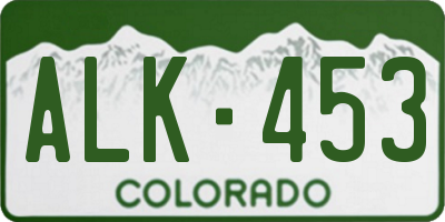 CO license plate ALK453